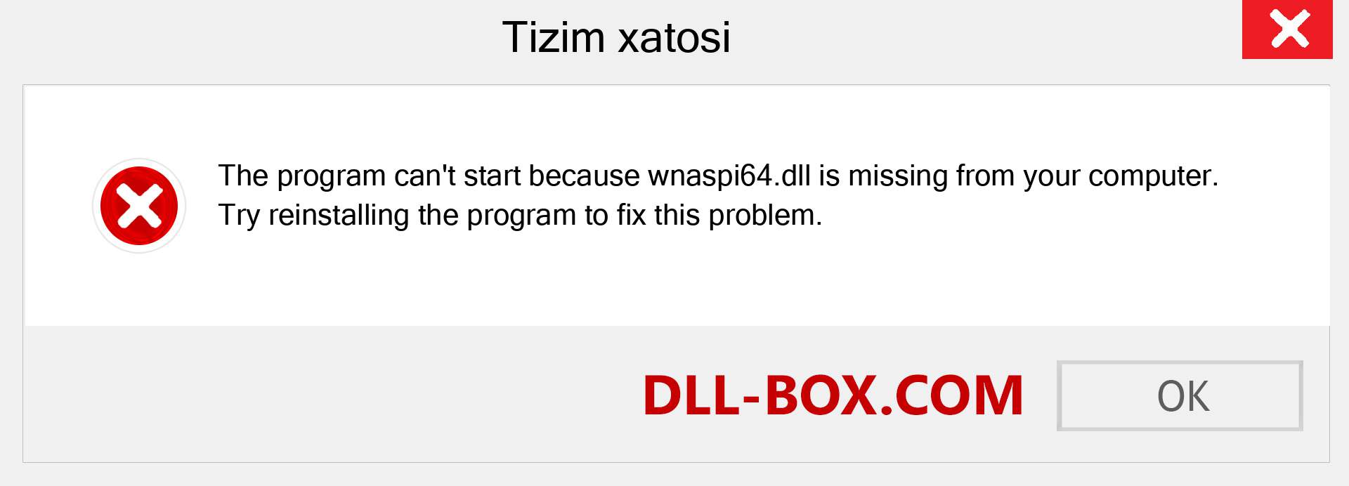 wnaspi64.dll fayli yo'qolganmi?. Windows 7, 8, 10 uchun yuklab olish - Windowsda wnaspi64 dll etishmayotgan xatoni tuzating, rasmlar, rasmlar